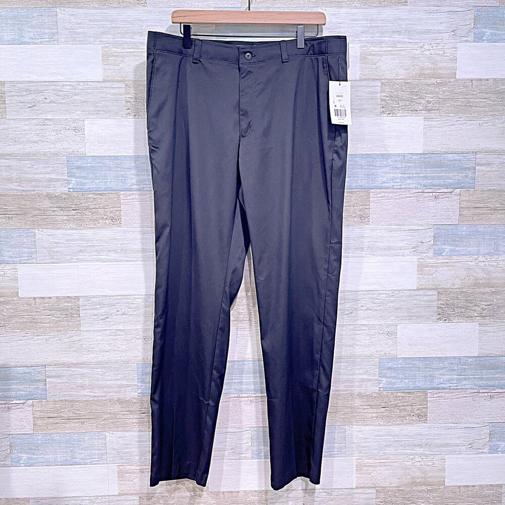 Pro Tour Stretch Active Waistband Golf Pants Black Flat Front Casual Mens 36x32